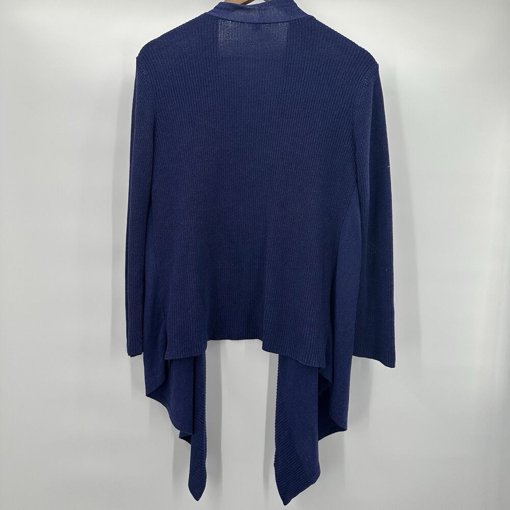 Eileen Fisher Sweater Womens Medium Purple Cardigan Drapey Silk Blend Asymmetric - Picture 5 of 12